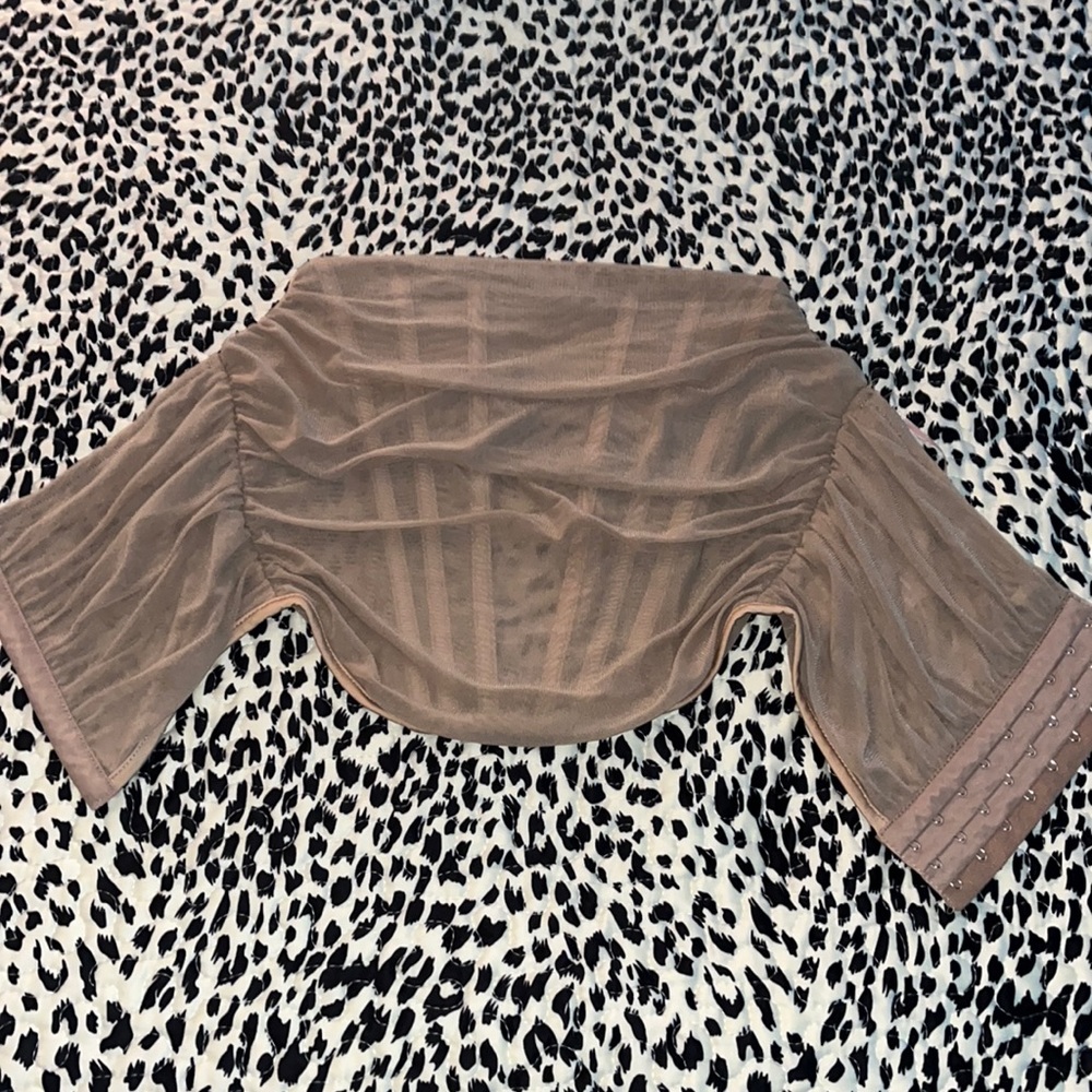Mesh corset top - beige